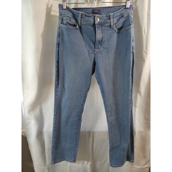 NYDJ Not Your Daughters Jeans Straight Leg 12P Light Blue Stretch Made In USA - Picture 1 of 4